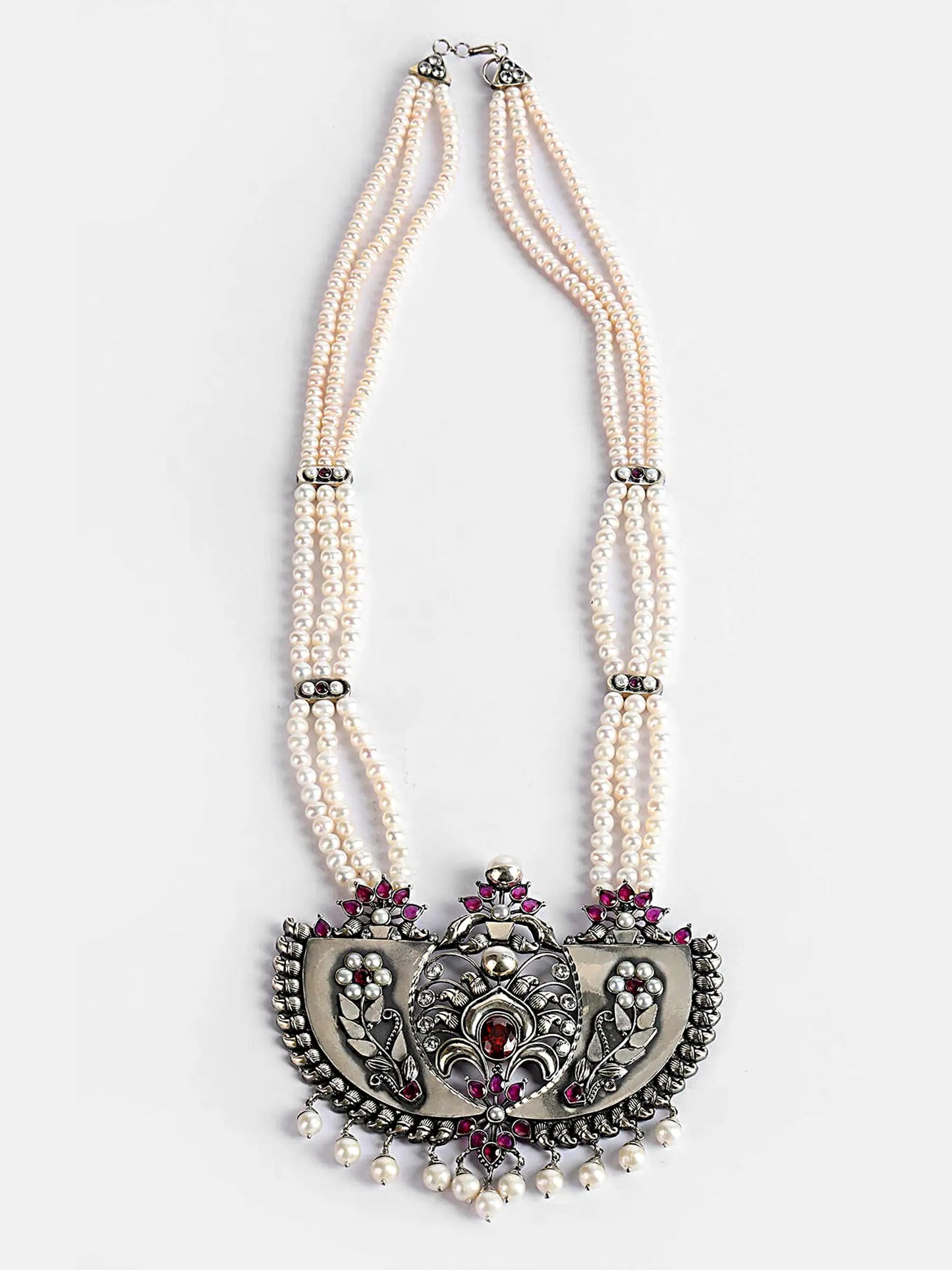 Pearl and Simulated Stone Studded Sitahar Necklace