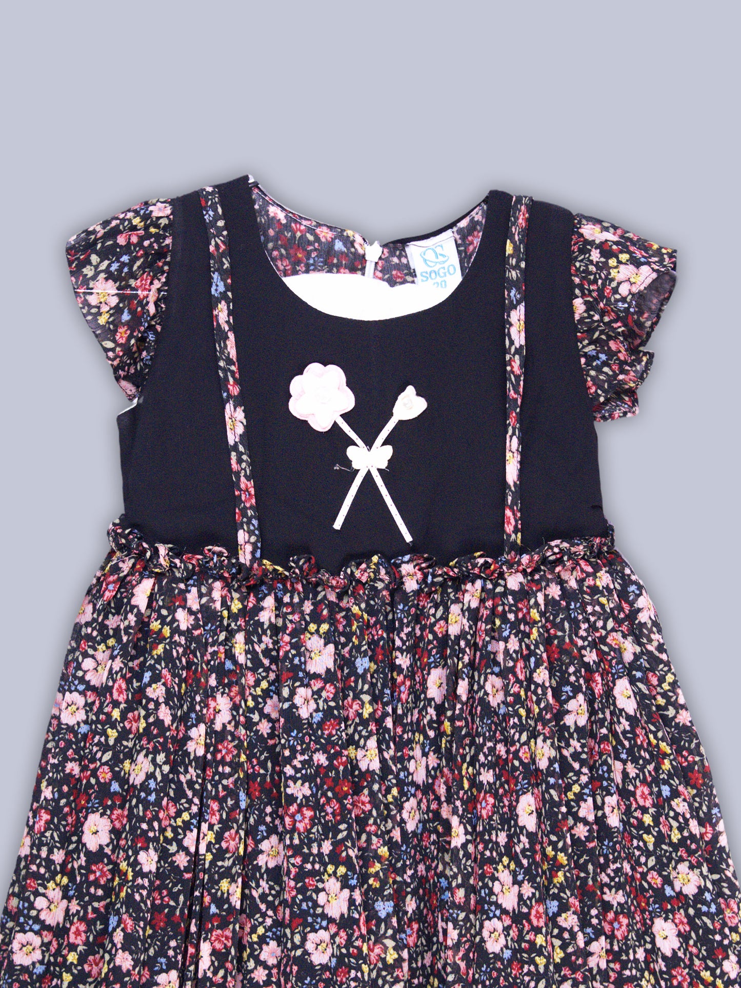 ARAMUN Baby Girls Floral Charm Soft Georgette Party Dress