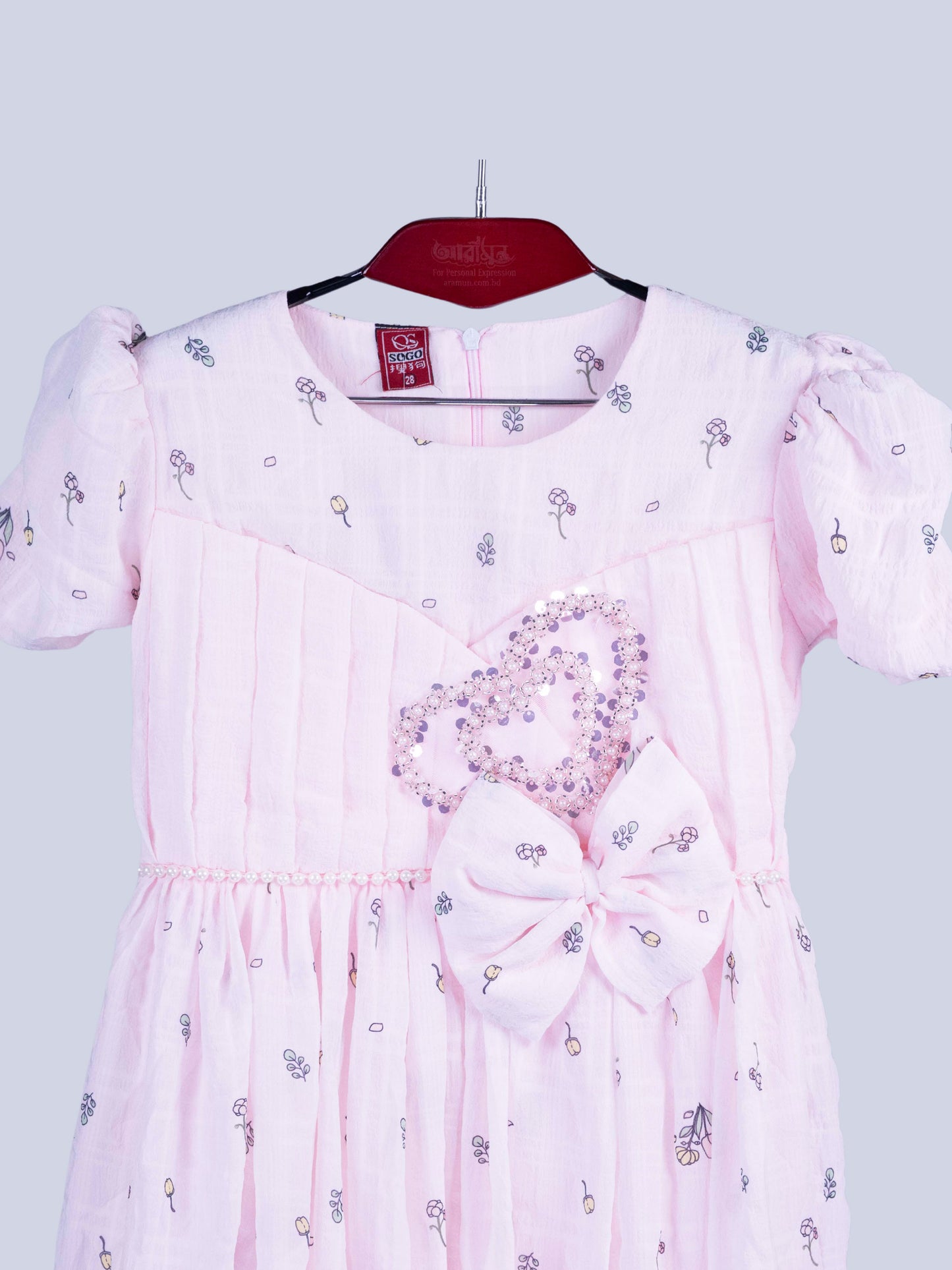 ARAMUN Girls Soft Pink Elegant Party Dress