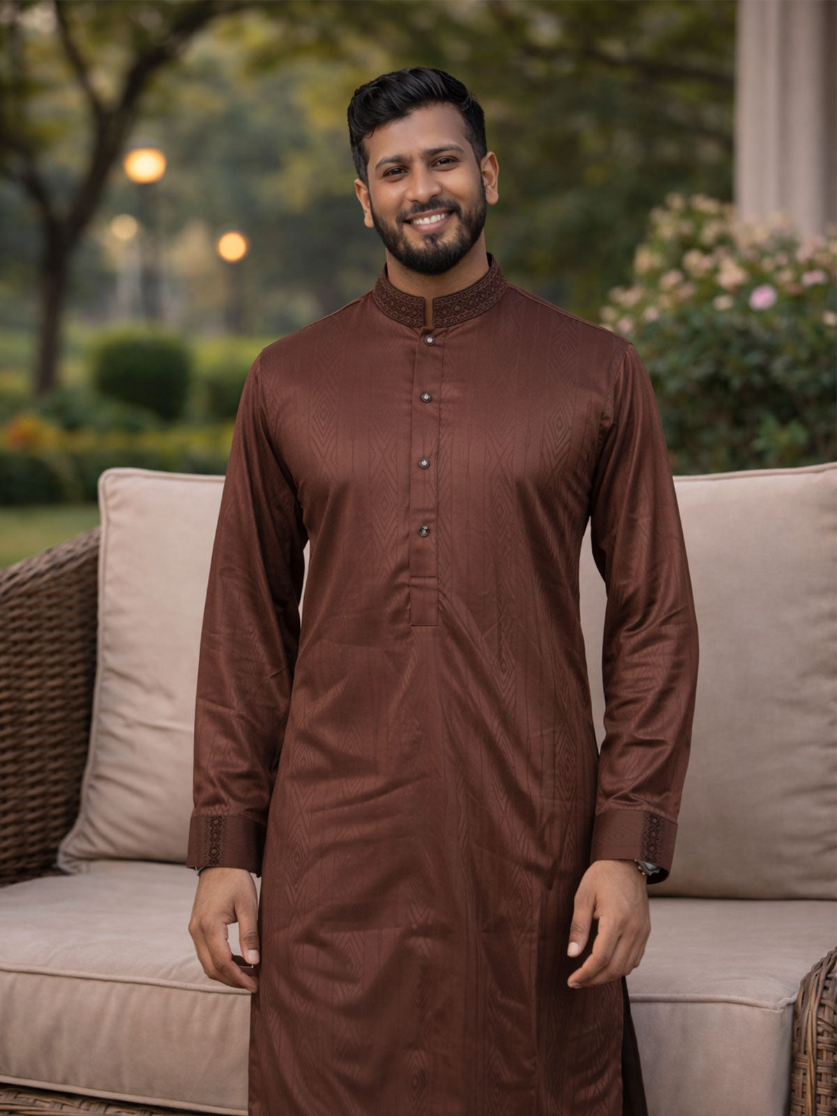 Coffee Brown Premium 100% Cotton Panjabi