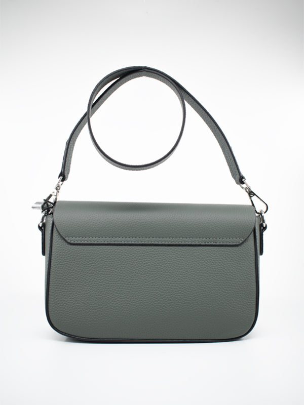 ARAMUN Modern Grey Flap Crossbody Bag with Metal Lock
