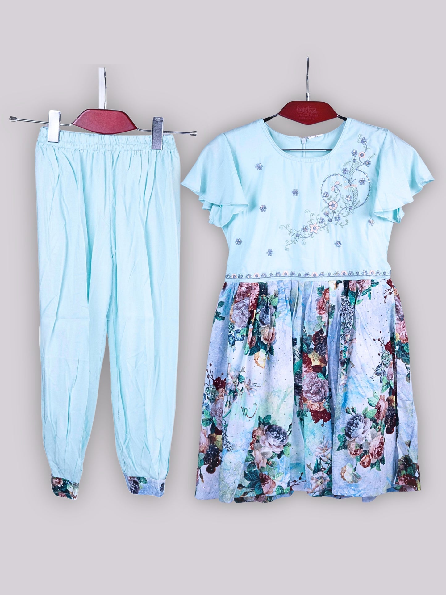 ARAMUN Baby Girls Elegant Floral Co-Ord Dress Set