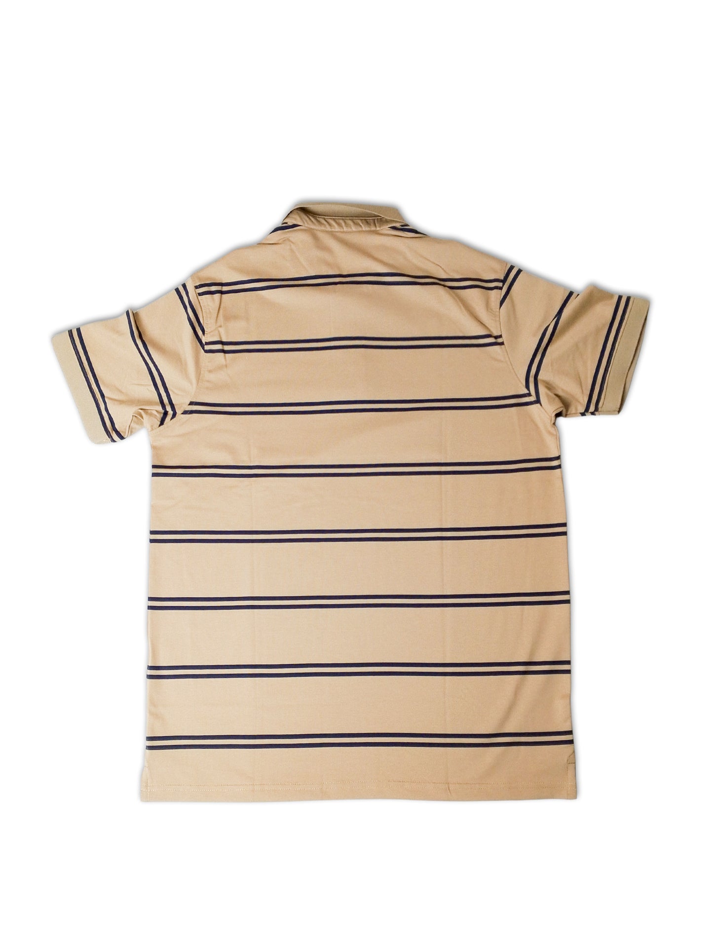 ARAMUN Classic Striped Polo Shirt – Camel Brown Black