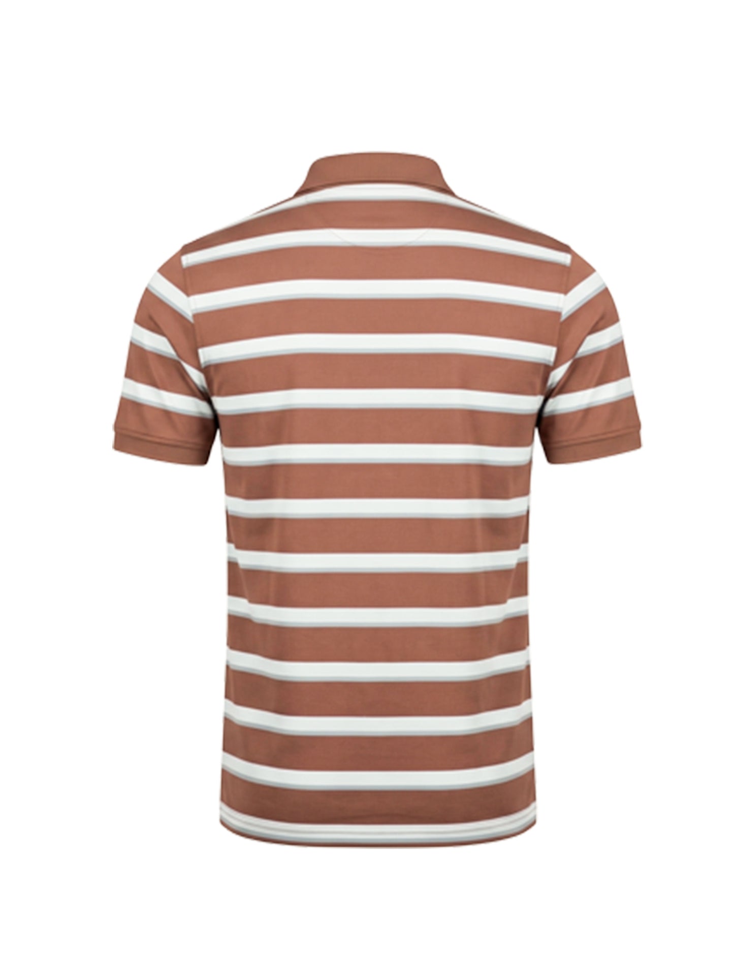 ARAMUN Premium Striped Polo Shirt – Rust Brown Beige
