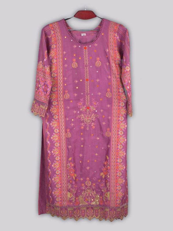 ARAMUN Women’s Elegant Magenta Embroidered 3 Piece Salwar Kameez Set