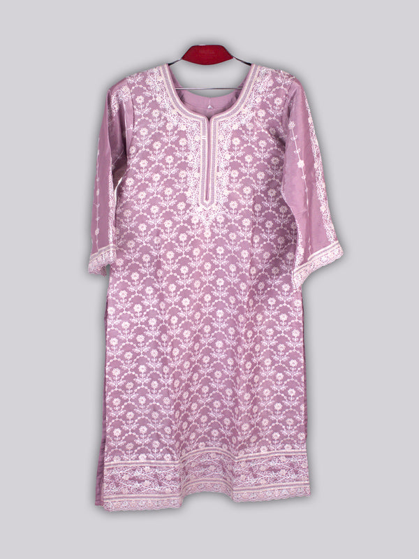 ARAMUN Women’s Soft Lilac Embroidered 3 Piece Salwar Kameez Set