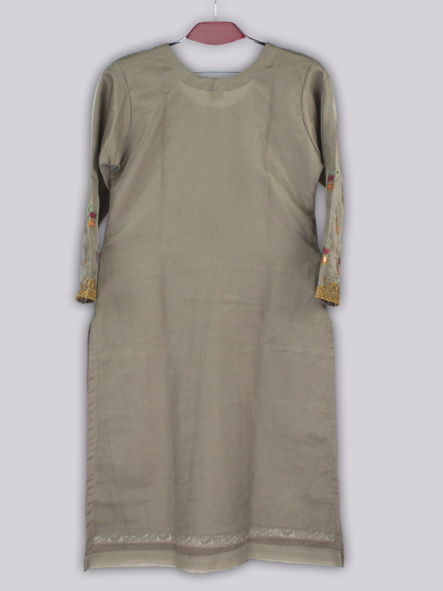ARAMUN Women’s Olive Embroidered 3 Piece Salwar Kameez Set