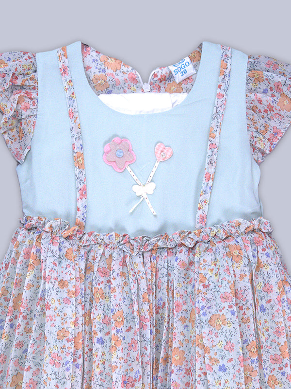 ARAMUN Baby Girls Sky Bloom Floral Party Dress