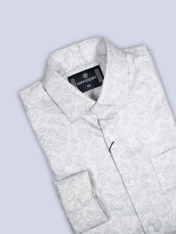 ARAMUN Subtle Textured Cotton Shirt – Off White Elegance