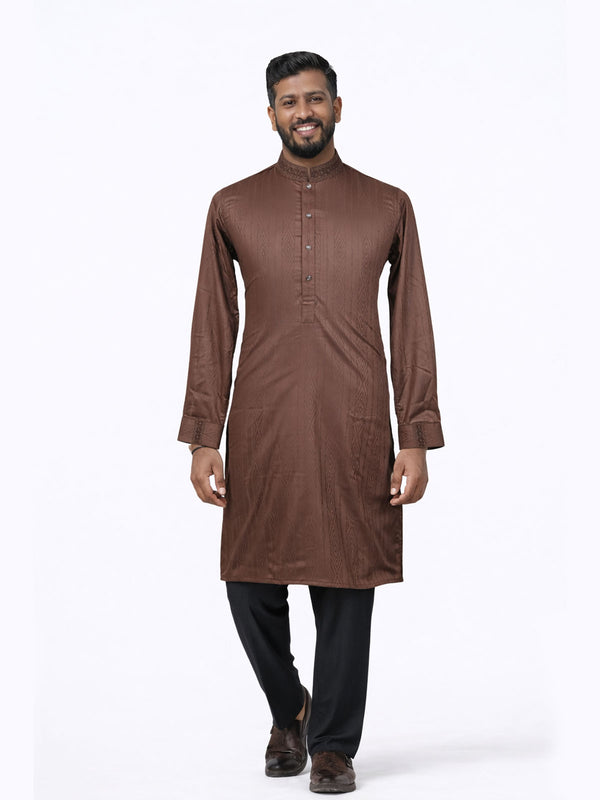Coffee Brown Premium 100% Cotton Panjabi