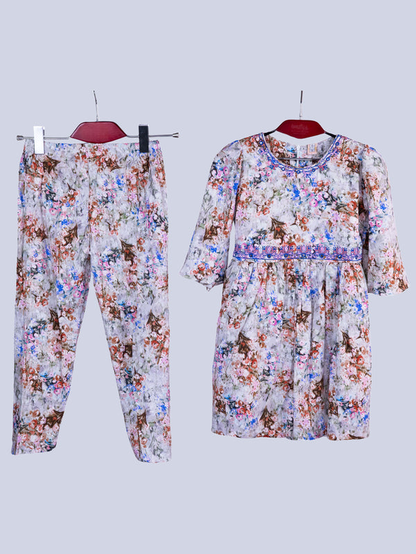 ARAMUN Girls Floral Cotton Party Co-Ord Set