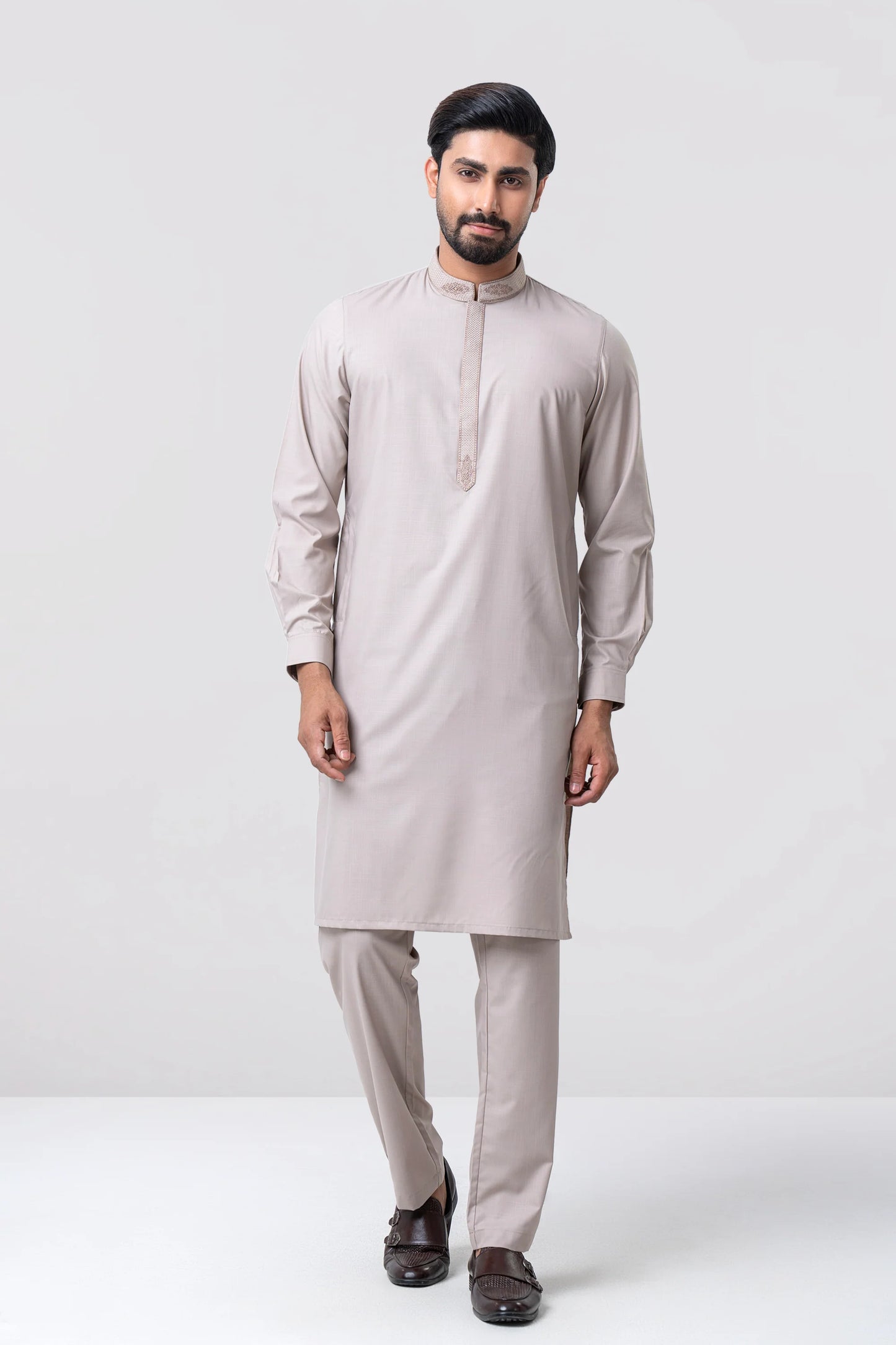 Regular Fit Embroidered Viscose Ethnic Kurta Set