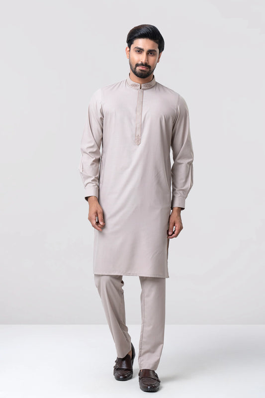 Regular Fit Embroidered Viscose Ethnic Kurta Set