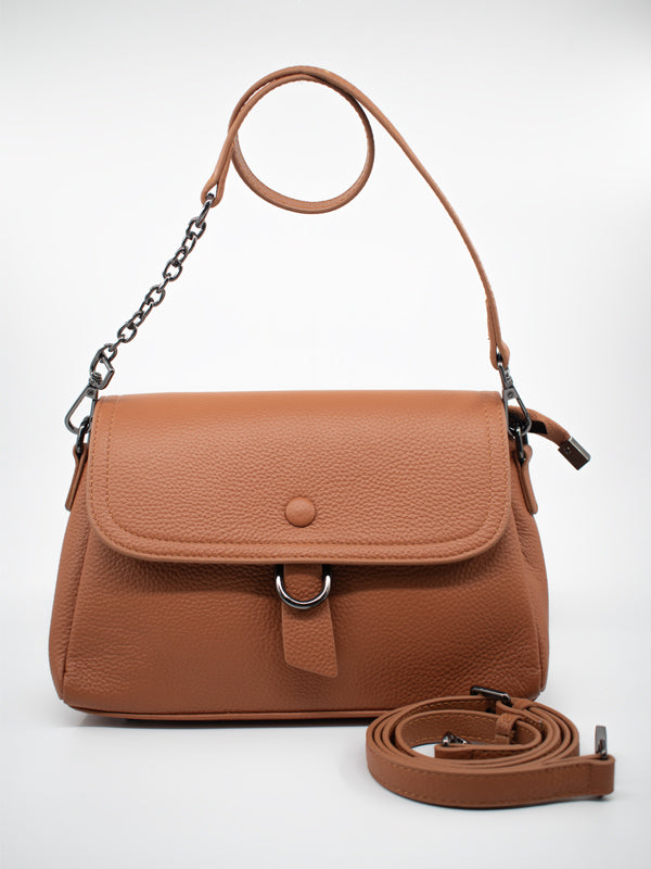 ARAMUN Chic Brown Flap Shoulder Bag with Chain Strap
