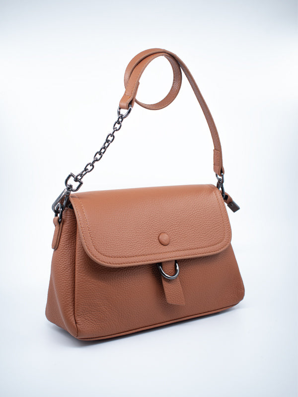 ARAMUN Chic Brown Flap Shoulder Bag with Chain Strap
