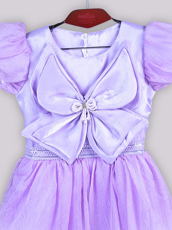 ARAMUN Baby Girls Elegant Bow Design Georgette Party Dress